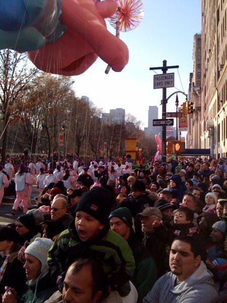 The crowd along Central Park West